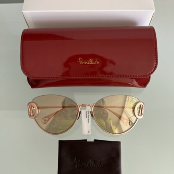 POMELLATO PM0077S Gold Metal Cat Eye Sunglasses